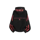 Чёрный, красный, полосы (с принтом букв)