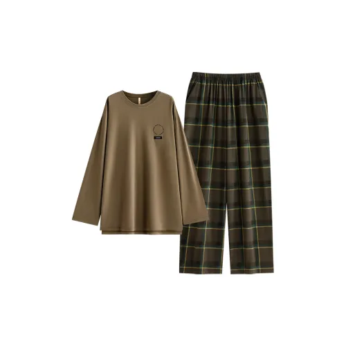 JIALEFEN 912410 Коричневый Древесный Цвет Мужской Пижамный Комплект