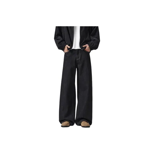 UOOHE Оригинальный Черный Деним Унисекс Джинсы