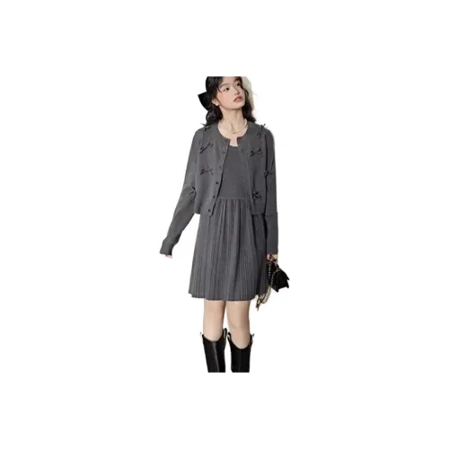 XIANSINIAO Длинное платье с длинными рукавами женское