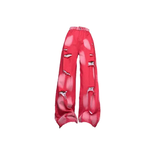 TIBINB Red Women's Jeans TIBINB Красный Женские Джинсы