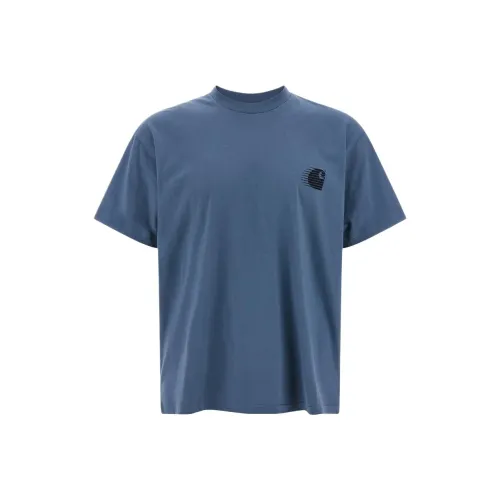 Carhartt WIP Blue Men's T-Shirts Кархартт WIP Синий Мужские Футболки