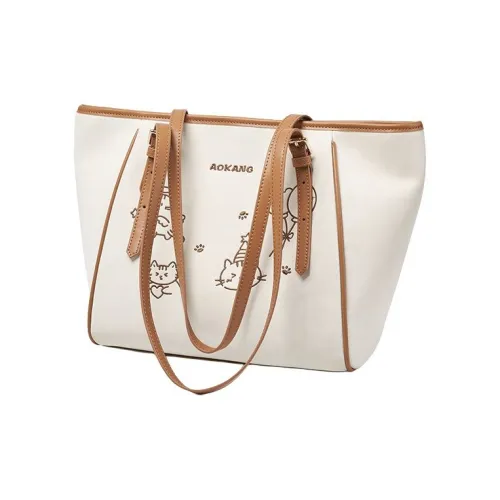 AOKANG Полиуретановая кожа Тоут Сумка Плечевая сумка Большая Женская Розовая Белая Черная Абрикосовая