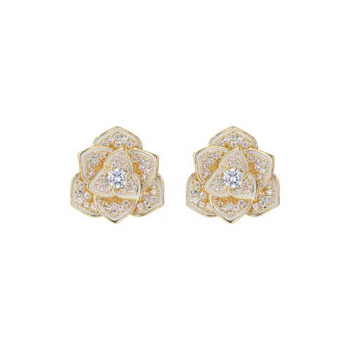 QLADY 925 Белый Гриб игла Серьги-гвоздики Унисекс