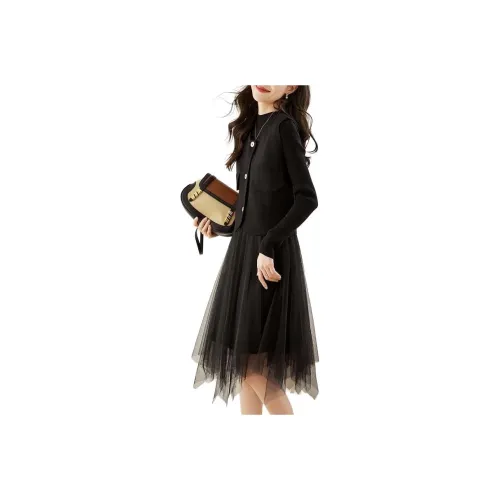 XIANSINIAO Длинное платье с длинными рукавами женское