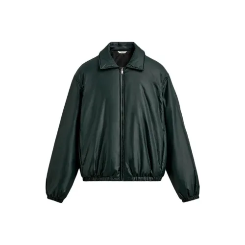 ZARA Темно-зеленый Мужской пуховик