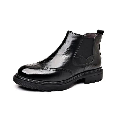 H2 Лицевая коровья кожа Бизнес Мода Короткий Универсальный Обувь Ботильоны Мужской