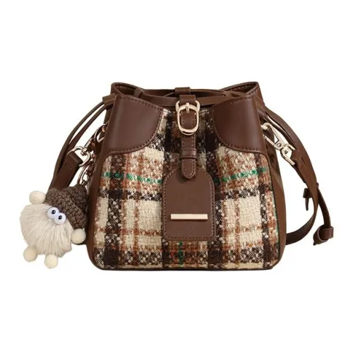 Crtnzo Kroez Сумка через плечо из ткани ведрообразная сумка стандартная женская кофейного цвета