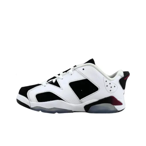 Jordan Air Jordan 6 Low Топ Детские Баскетбольные Кроссовки Белый Черный Подростки