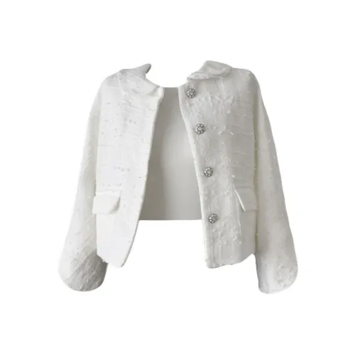 IQC Белый Женский Короткий Пальто