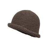 Кофейный с толстой пряжею и манжетами