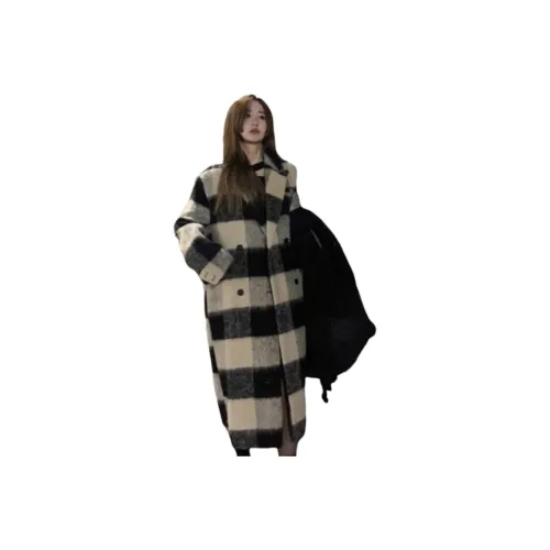 Dippanis Черный Белый Женское Пальто