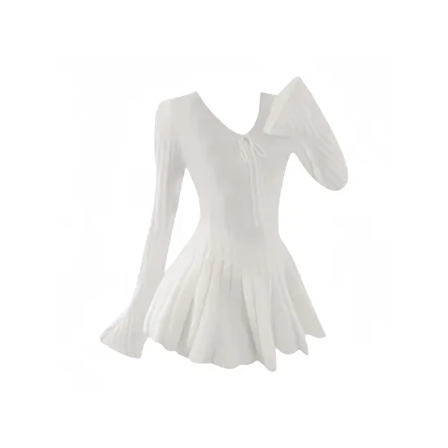 ECONICE Женские Длинные Платья с Длинными Рукавами