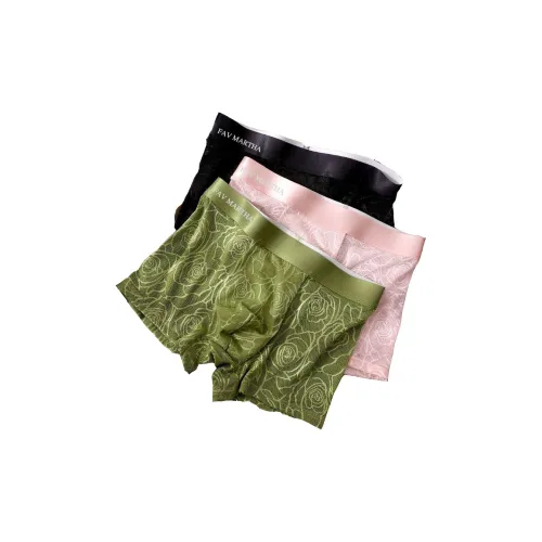FAVMARTHA Черный+Трава Зеленый+Розовый Мужские боксер-шорты