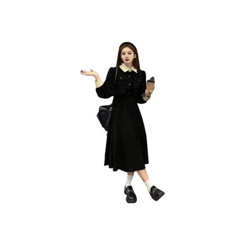 XIANSINIAO Длинное платье с длинными рукавами женское