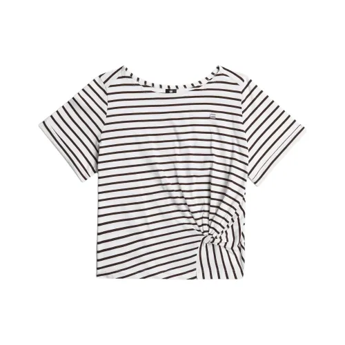 Г Звезда RAW Milk Темно-коричневый Полосы Женские T-рубашки