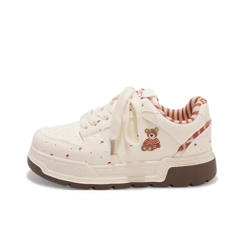 JIONGSEN Износостойкий Низкий Топ Повседневная Обувь Женская Красный Коричневый