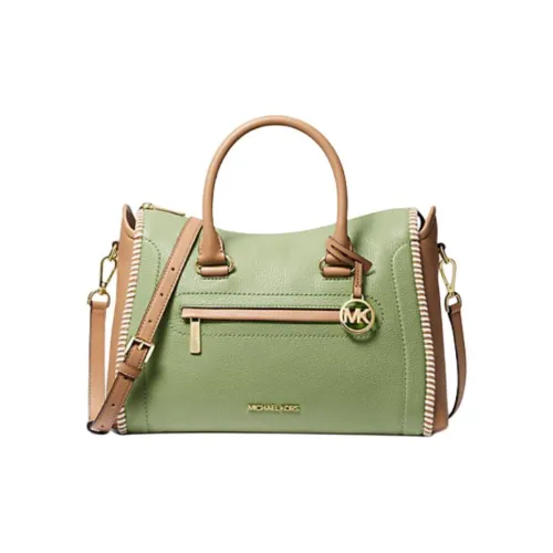 MICHAEL KORS Carine Litchi Grain Leather Crossbody Bag Shoulder Bag Large Women's Green Brown