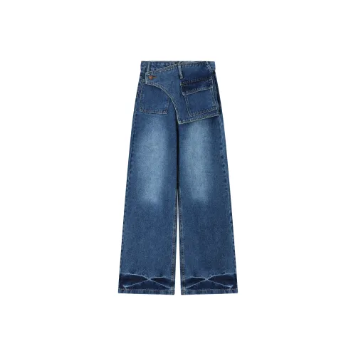 XIYUSHAONV Синий [Пышная юбка Дизайн Похудение] Женские Джинсы