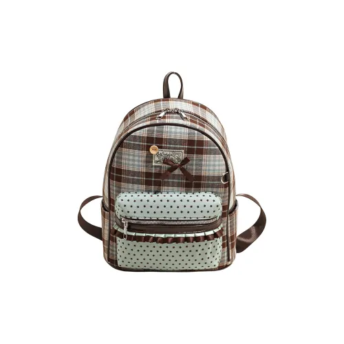 Xuan Xi Ткань с заплатками и ПУ (полиуретан) Рюкзак Женские Мятно-зеленый Коричневый Кофе Леопардовый принт