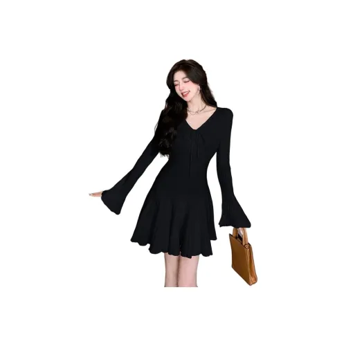 XIANSINIAO Длинное платье с длинными рукавами женское