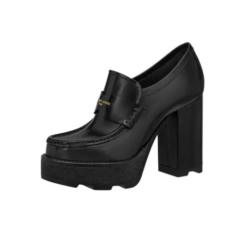 LOUIS VUITTON Beaubourg Грубый каблук Высокие каблуки 7 см Женские Черный