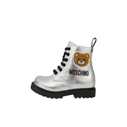 MOSCHINO Тедди Высокие кеды Обувь для малышей Серебряный Infant And Toddler