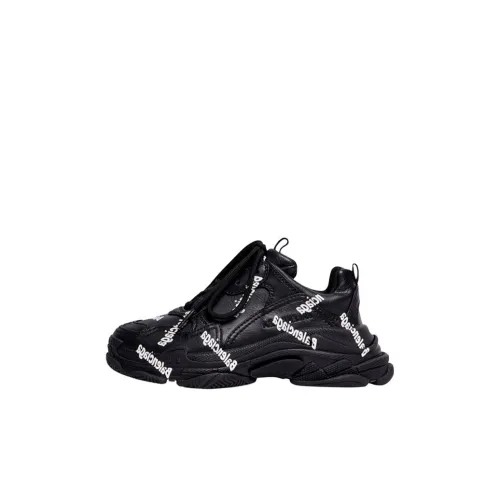Balenciaga Triple S Low Топ Kids Lifestyle Shoes Черный Детский