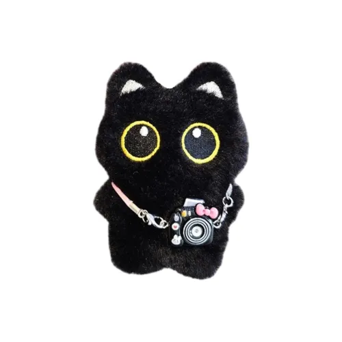 Mise Милый Big Eyed Camera LOVING Черный кот Плюшевый Брелок 8 см Высокий