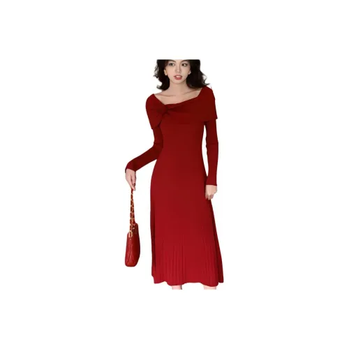 XIANSINIAO Длинное платье с длинными рукавами женское