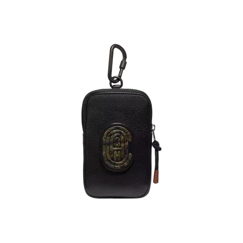 COACH Hybrid Песочный Кожа Сумка для хранения Монет Кошелек Мужской Черный