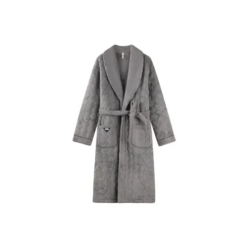 Qin Jing Дымчатый Серый Мужской Халат для ванной