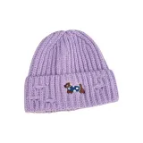 Фиолетовая вязаная шапка для щенка