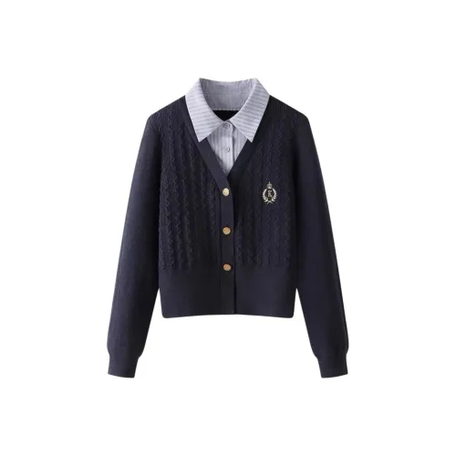 HTAUZ Темно-синий [Бренд Genuine] Коллекция Priority Delivery Женская Трикотаж