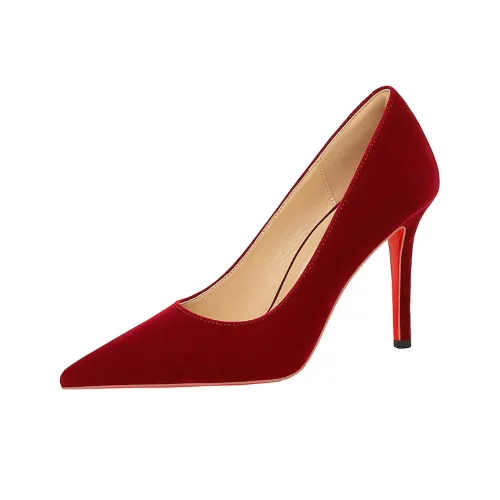 YAFEI XUANYU Узкий каблук высокий каблук 10 см женский бордовый