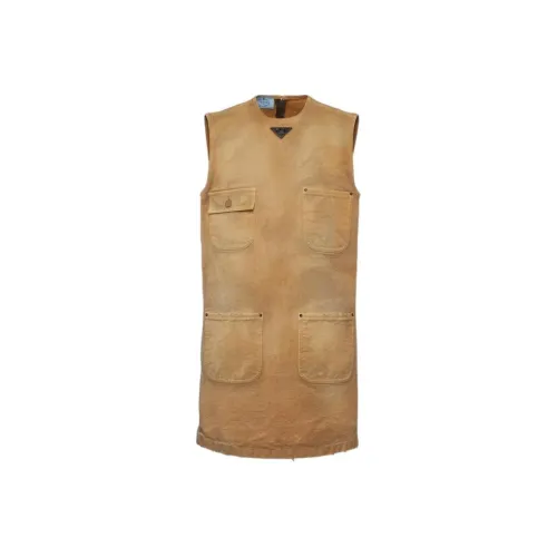 PRADA SS24 Sleeveless Dress Women's Light Umber