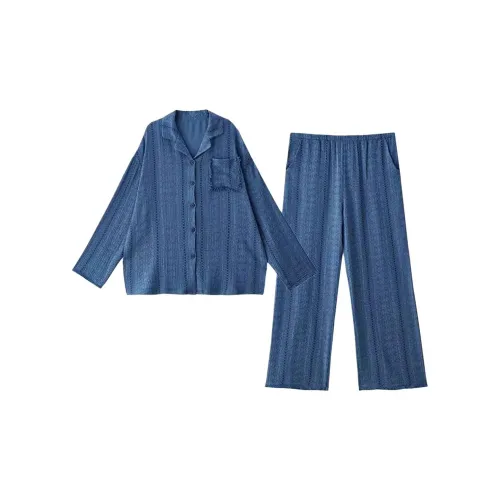 WANANNI Маленький Синий Женские Пижамные Комплекты