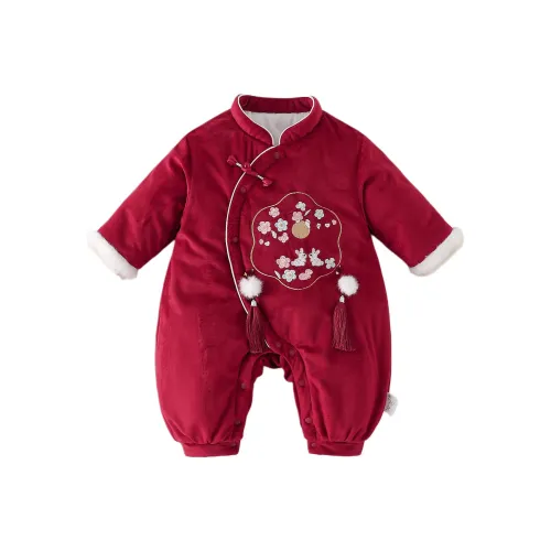XiaoJinBu Красный Малыш Комбинезоны Ползунки