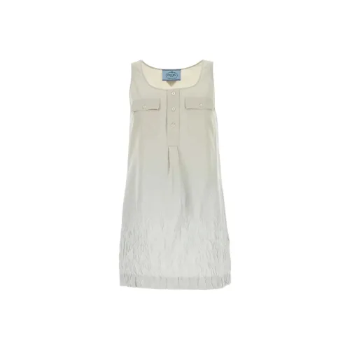 PRADA Без рукавов Платье Женское Белое