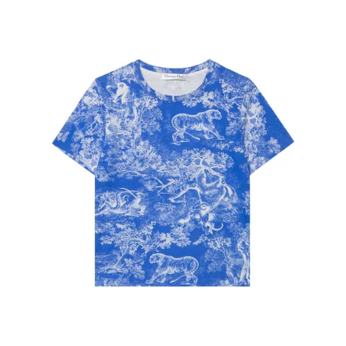 Dior Quarterly New Products Blue Женские T Рубашки