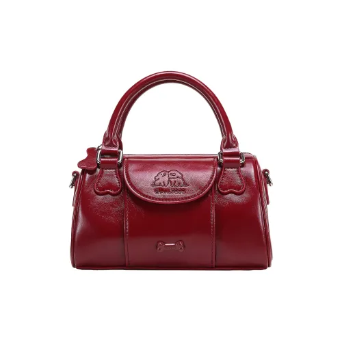 TOUTOU Maltese Collaboration Синтетическая кожа Сумка Стандартная Женская Шоколадный коричневый Вишневый красный