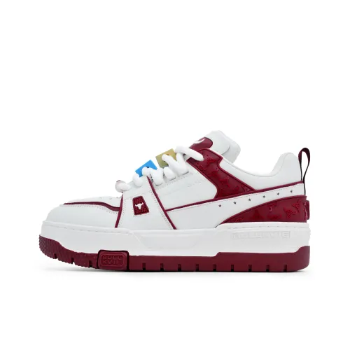 BULLKVIE Противоскользящие Устойчивые к износу Легкие Увеличивающие высоту Низкие Кроссовки для скейтбординга Мужские Ангора Красный