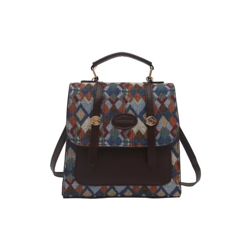 ResNonverba ПУ (полиуретан) Рюкзак Унисекс Хаки Зеленый Синий