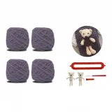 Шарф Медведь [Материал] [Темно-синий Серый]