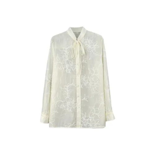 GZQJ Абрикос Женские Рубашки