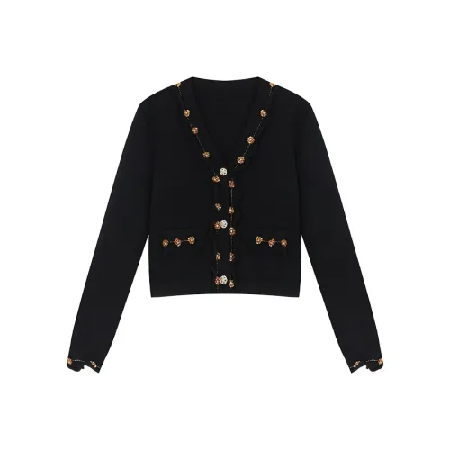 AMANDACOCO Длинный рукав трикотажная ткань кардиган женский