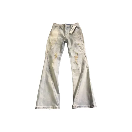 SNEIKLAU Желтый Унисекс Джинсы