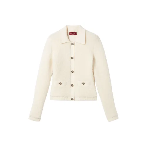 GUCCI FW25 Бархат Feel Пальто Женское Белое