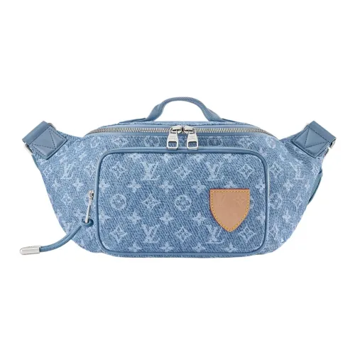 LOUIS VUITTON RUSHSKI Skiing Collection Тканый материал Бананка Экстра-большой Мужской Синий