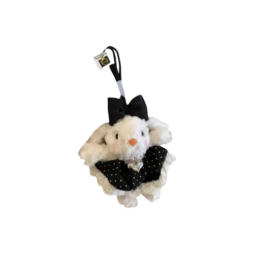Mr. Toy Милый Черный Гороховый Вязаная Юбка с Брелоком в Форме Ушка Кролика Кружевные Отделки Плюшевая Подвеска Высота 20 см